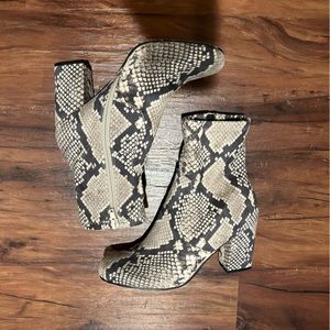 Steve Madden Evana Snakeskin Booties - 6.5